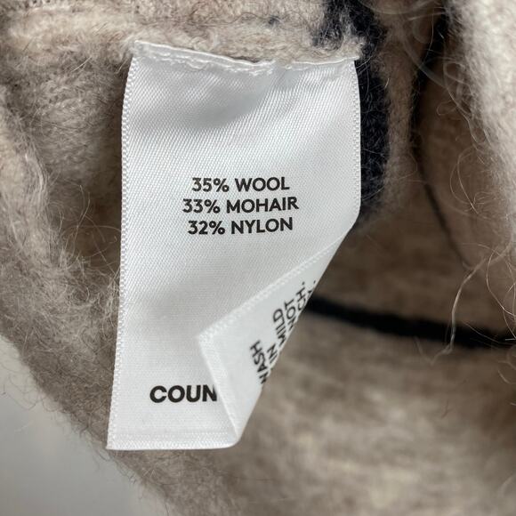 Country Road Brushed Wool Blend Stripe Fuzzy Tan Pullover Sweater - Picture 11 of 12